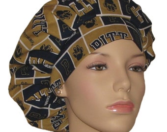 Scrub Caps University Of Pittsburgh Panthers Fabric-Bouffant Scrub Hat-ScrubHeads-Pittsburgh Scrub Hat-Scrub Hats For Women-Veterinarian Hat