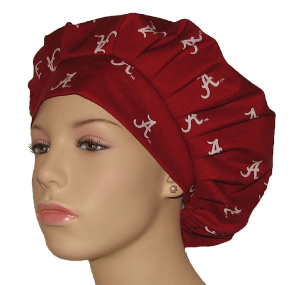 University Of Alabama Big A Scrub Hat FabricScrubHeadsBouffant Scrub