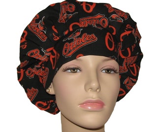 Scrub Caps Baltimore Orioles Fabric-Bouffant Scrub Hat-ScrubHeads-Orioles Baseball-Baltimore Scrub Hat-Baseball Scrub Hat-Surgical Nursing
