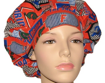 Scrub Caps University Of Florida Multi Pattern Fabric-Gators Scrub Hat-Scrub Hats For Women-The Swamp-Florida Scrub Hat-Florida Football
