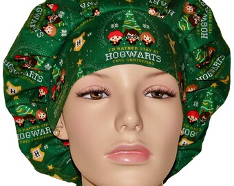 Scrub Caps Harry Potter Winter Holiday-Scrub Cap-ScrubHeads-Harry Potter Scrub Hat-Fabric Scrub Hat-Wizard Scrub Hat-Pediatrics Scrub Hat