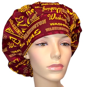 Gorros quirúrgicos Washington Commanders Words-ScrubHeads-Gorros quirúrgicos para mujer-Gorros quirúrgicos de tela-Gorro quirúrgico-Gorro quirúrgico Commanders