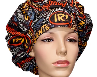 Scrub Cap Interventional Radiology Scribbles-ScrubHeads-Bouffant Scrub Hat-X-Ray Scrub Hat-Radiology Tech-Radiologist-X-Ray Imaging