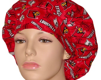 Scrub Caps University Of Louisville Cardinals Fabric-Bouffant Scrub Hat-ScrubHeads-Scrub Cap-Ville Cardinals-Surgical Scrub Hat