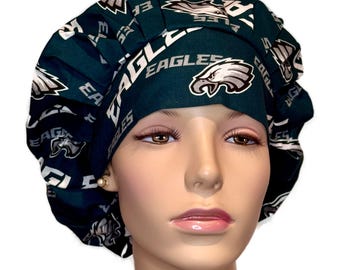 Philadelphia Eagles Scrub Cap, Handmade Cotton Fabric