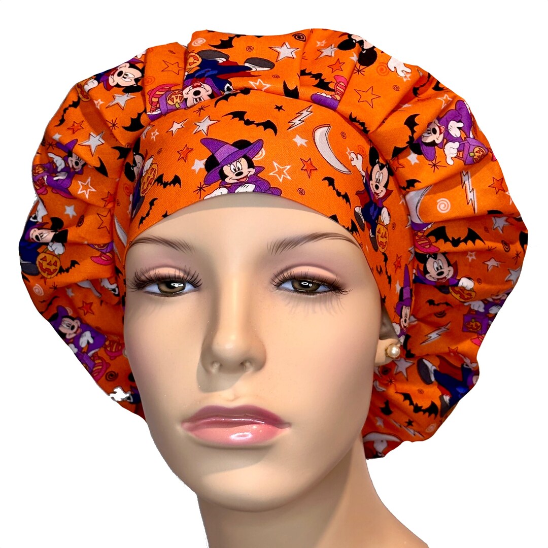 Scrub Hats Halloween Mickey and Minnie Fabricscrubheadsmickey