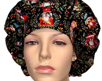 Scrub Caps Nutcracker Dogs-ScrubHeads-Etsy Scrub Hats-Holiday Scrub Hats-Bouffant Scrub Hat-Cats-Surgical Hat-Women's Scrub Hats-Christmas