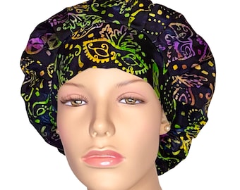 Scrub Hats Batik Mardi Gras Masks-ScrubHeads-Scrub Hats-Scrub Caps-Mardi Gras Fabric-Etsy Scrub Hats-Scrub Hat For Women-Surgical Scrub Hat