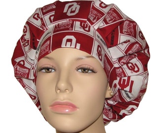 Scrub Hats University of Oklahoma Fabric-ScrubHeads-College Football-Sooners Fabric-Scrub Hats For Women-Anesthesia Scrub Hat-Scrub Caps