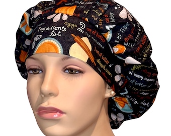 Scrub Caps Thanksgiving Pumpkin Pie-ScrubHeads-Etsy Scrub Hats-Pie Recipe-Holiday Scrub Hat-Scrub Caps-Surgical Cap-Scrub Hats-Surgical Hat