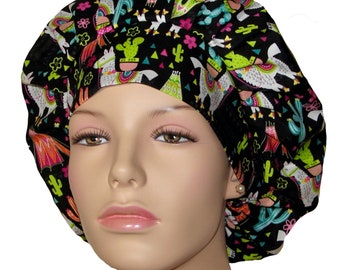 Scrub Caps Llama Mama-Bouffant Scrub Hat-ScrubHeads-Llama Scrub Hat-Surgical Caps For Women-Scrub Cap-Veterinarian Scrub Hat-CRNA Scrub Hat