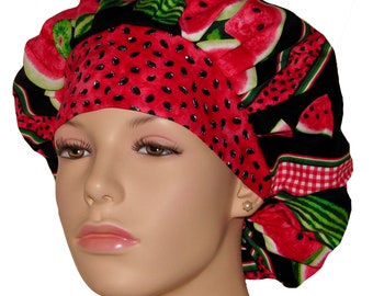 Scrub Hats Summer Picnic-ScrubHeads-Watermelon Scrub Hat-Scrub Caps-Scrub Hats For Women-Anesthesia Scrub Hat-Watermelon-Fabric Scrub Hats