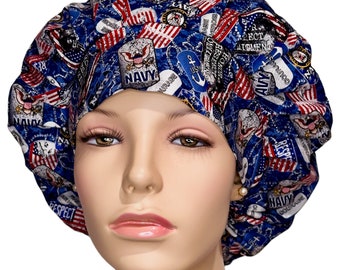 Scrub Caps US Navy Dog Tags-ScrubHeads-Scrub Hats For Women-Scrub Caps-Surgical Hat-Military Scrub Hat-Navy Scrub Hat-Bouffant Scrub Hats