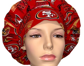 Scrub Caps San Francisco 49ers Retro Fabric-ScrubHeads-Scrub Cap-Football Scrub Hat-49ers Scrub Hat-Veterinarian Hat-49ers Fabric Scrub Hat