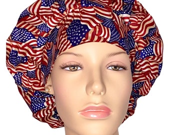 Scrub Caps American Pride Flags-ScrubHeads-Scrub Caps-Patriotic Scrub Hat-Holiday Scrub Hat-Surgical Hat-Surgical Cap-Flag Scrub Hat