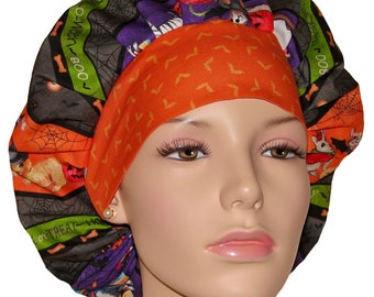 Scrub Caps Howloween Pooch Parade-Scrub Cap-ScrubHeads-Holiday Scrub Hats-Women's Scrub Hat-Bouffant Scrub Hat-Veterinarian Scrub Hat-Dogs