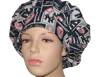 Scrub Caps Yankees Fabric-ScrubHeads-Scrub Cap-Surgical Scrub Hat-Scrub Hats For Women-Yankees Scrub Hat-New York Baseball Scrub Hat