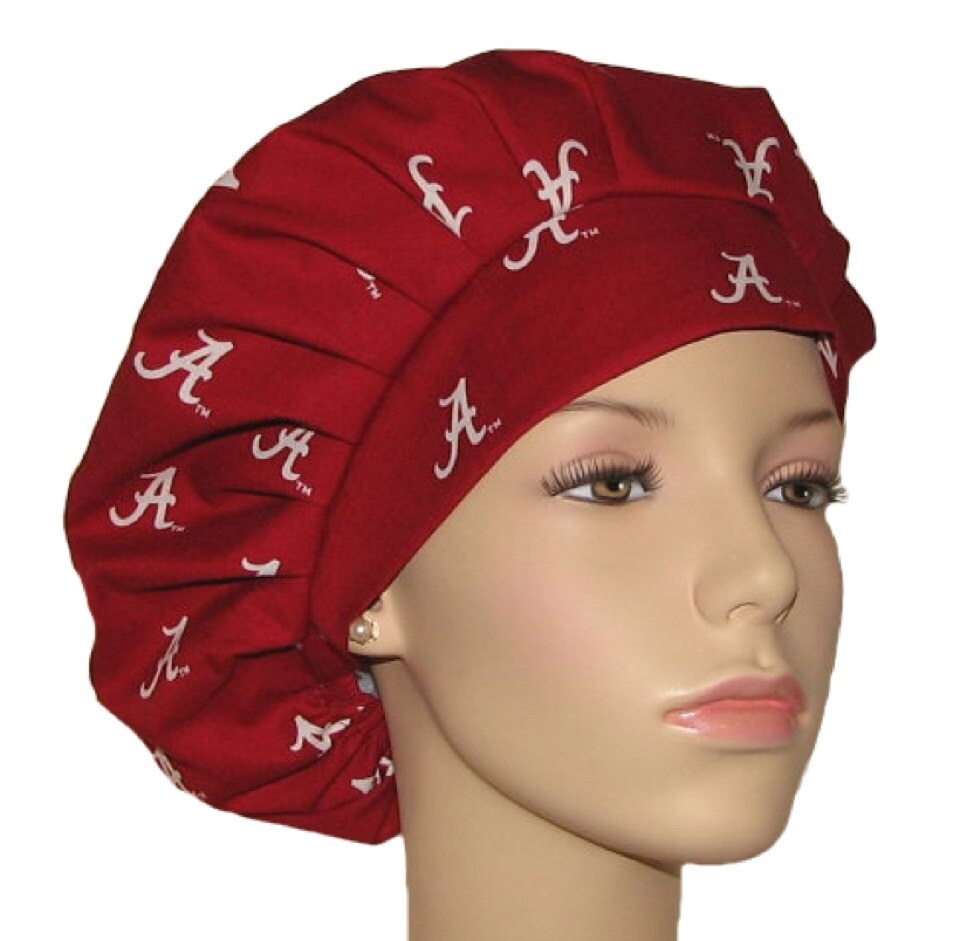 University Of Alabama Big A Scrub Hat FabricScrubHeadsBouffant Scrub