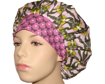 Scrub Cap Papillon Butterflies-Scrub Caps-Scrub Hats-ScrubHeads-Bouffant Scrub Hat-Womens Scrub Hat-Butterfly Scrub Hat-Anesthesia Scrub Hat