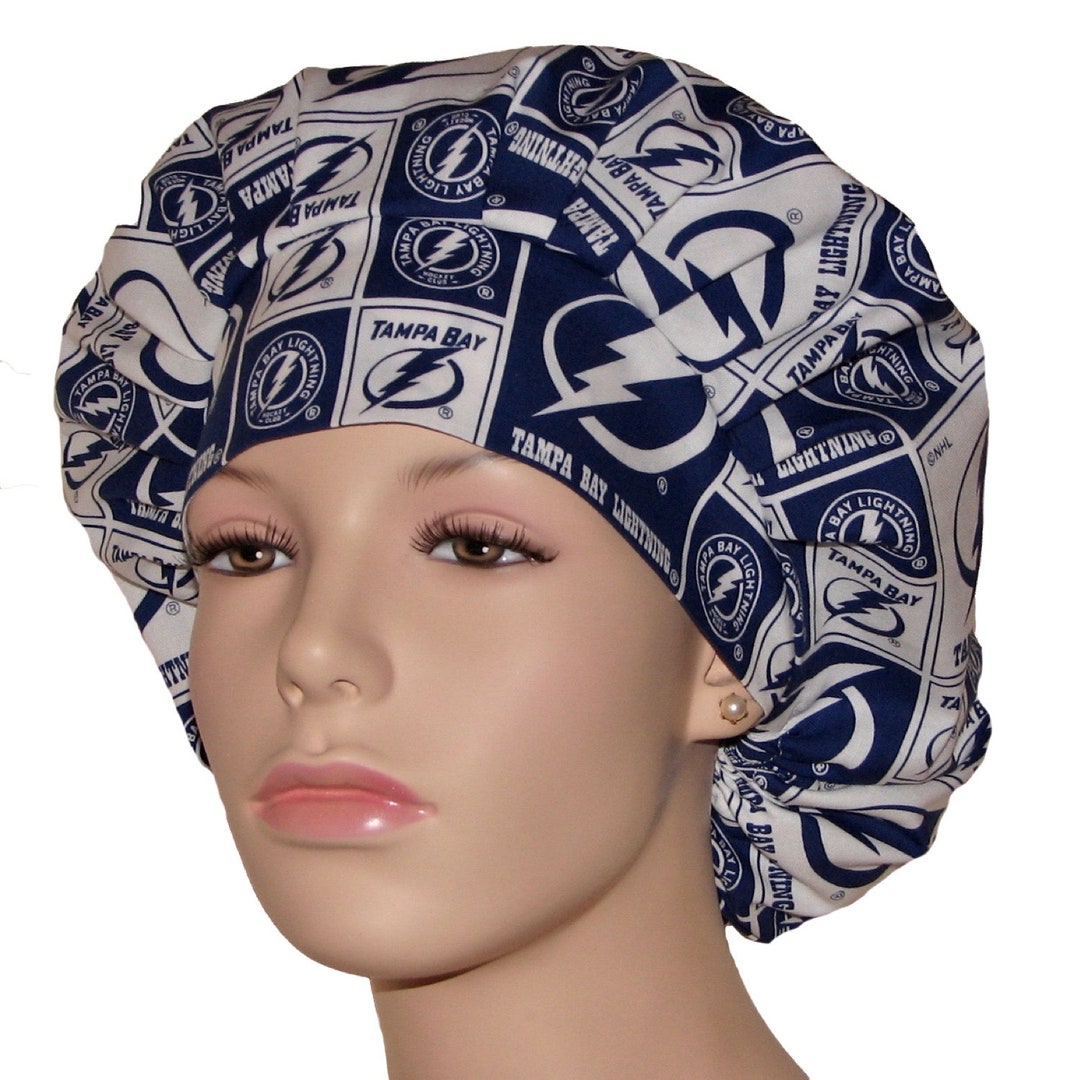 Scrub Caps Tampa Bay Lightningscrubheadsbouffant Scrub Hatshockey