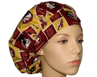 Scrub Caps Florida State University Seminoles Cotton Fabric-ScrubHeads-FSU Cotton Fabric-FSU Scrub Hat-Seminoles Scrub Hat-Florida State