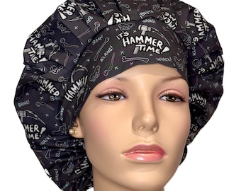 Scrub Cap Ortho It's Hammer Time-ScrubHeads-Bouffant Scrub Hat-Orthopedics Scrub Hat-Orthopedic Surgery-Ortho Nurse-Bones-Joint Surgery