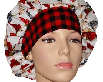 Scrub Caps Christmas Packed Gnomes-ScrubHeads-Scrub Hat-Bouffant Scrub Hat-Anesthesia Scrub Hat-Holiday Scrub Hats-Scrub Cap-Christmas Gnome