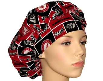 Scrub Caps University Of Alabama-ScrubHeads-Scrub Cap-Scrub Hat For Women-Crimson Tide-Red Elephant-Crimson Tide Scrub Hat-Big Al Scrub Hat