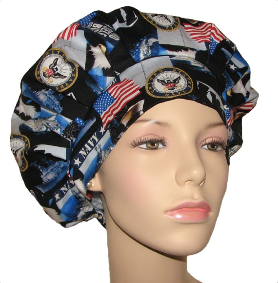 Naval Fabric Scrub Hat For WomenScrubHeadsScrub HatsScrub Caps