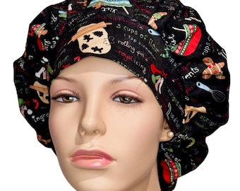 Scrub Caps Christmas Gingerbread Recipe-ScrubHeads-Etsy Scrub Hats-Recipe-Holiday Scrub Hat-Scrub Caps-Surgical Cap-Scrub Hats-Surgical Hat