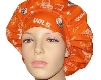 Scrub Caps University Of TN Tossed Print Fabric-ScrubHeads-Anesthesia Scrub Hat-Scrub Hats-Scrub Caps-College Football-Tennessee Vols