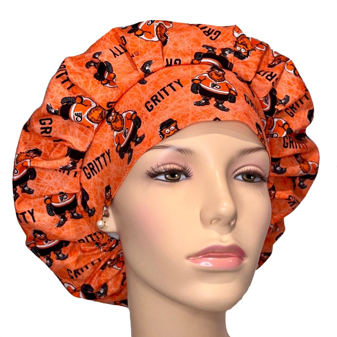 Scrub Hats Philadelphia Flyers Fabricscrubheadsbouffant Scrub Hat