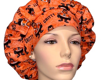 Scrub Hats Philadelphia Flyers Fabric-ScrubHeads-Bouffant Scrub Hat-Flyers Gritty Scrub Hat-Scrub Cap-Philadelphia Gritty-Hockey Scrub Hat