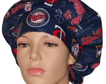 Scrub Caps Minnesota Twins Cotton Fabric-ScrubHeads-Scrub Caps-Baseball Scrub Hat-MN Twins Scrub Hat-Minnesota Twins-Womens Scrub Hats