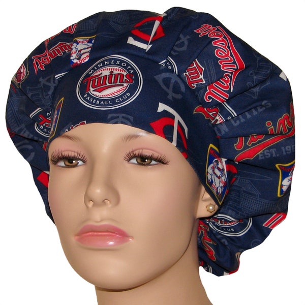 Scrub Caps Minnesota Twins Cotton Fabric-ScrubHeads-Scrub Caps-Baseball Scrub Hat-MN Twins Scrub Hat-Minnesota Twins-Womens Scrub Hats