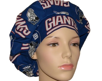 Scrub Caps New York Giants Cotton Fabric-Bouffant Scrub Hat-ScrubHeads-Scrub Hats For Women-Scrub Cap-NY Giants Scrub Hat-Surgical Scrub Hat