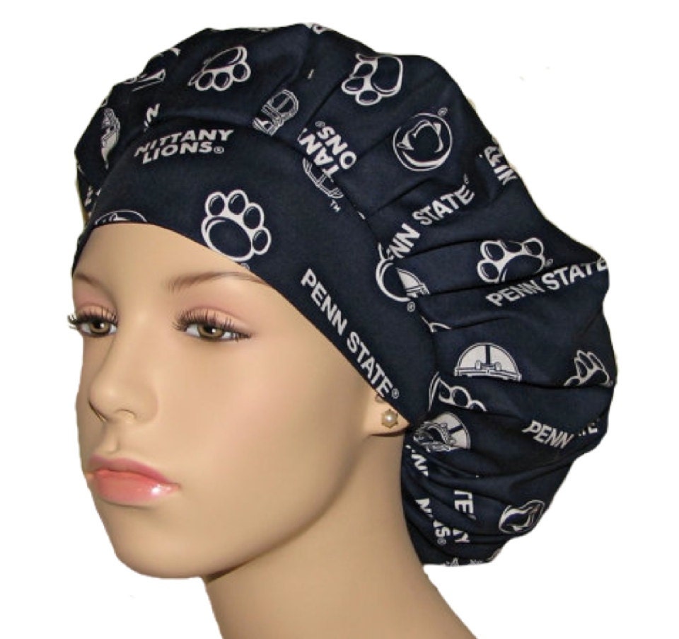 Penn State University fabric scrub caps for men or women
