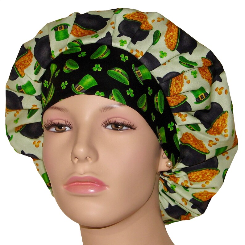 Holiday bouffant scrub hats Clearance
