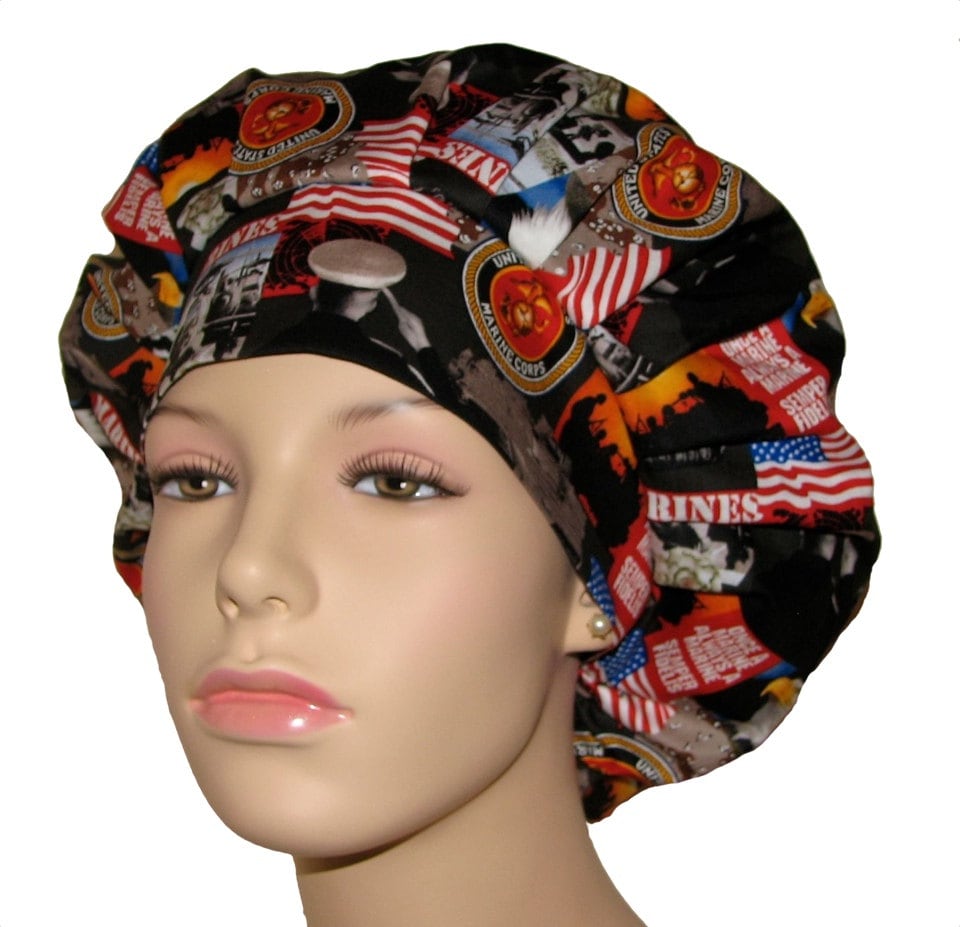 Marine Corp Scrub Hat Cotton FabricScrubHeadsMarines Scrub HatScrub