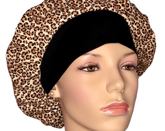 Scrub Caps Leopard Print-ScrubHeads-Bouffant Scrub Hat-Leopard Scrub Hat-Scrub Cap-Anesthesia Scrub Hat-Fabric Scrub Hats-Scrub Cap