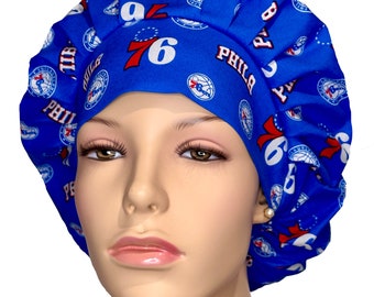 Scrub Caps Philadelphia 76ers Tossed Cotton-ScrubHeads-Scrub Hat-Philly Basketball Scrub Hat-Philadelphia Scrub Hat-Etsy Scrub Hat-Scrub Cap