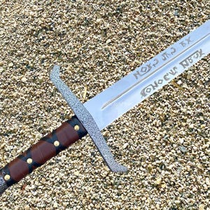 Hand-Forged Excalibur Sword Replica | King Arthur Legendary Sword | Full Tang Carbon Steel Longsword with Sheath | Display Gift for Him