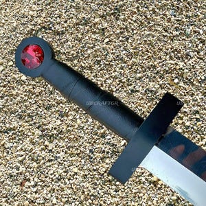 Handmade Finn&#39;s Scarlet Sword Replica | Adventure Time Cosplay Prop | Stainless steel Fantasy Sword with Leather Cover - Unique Gift for Him