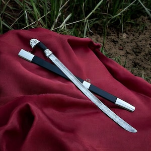 Handmade Damascus Steel Shashka Sword – Collectible, Decorative & Cosplay Display