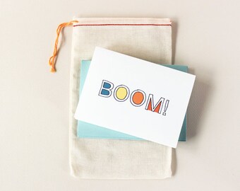 Boom! Hand Lettered font Notecard Set