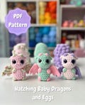 Crochet Hatching Baby Dragon & Eggs Amigurumi Pattern (PDF Download)