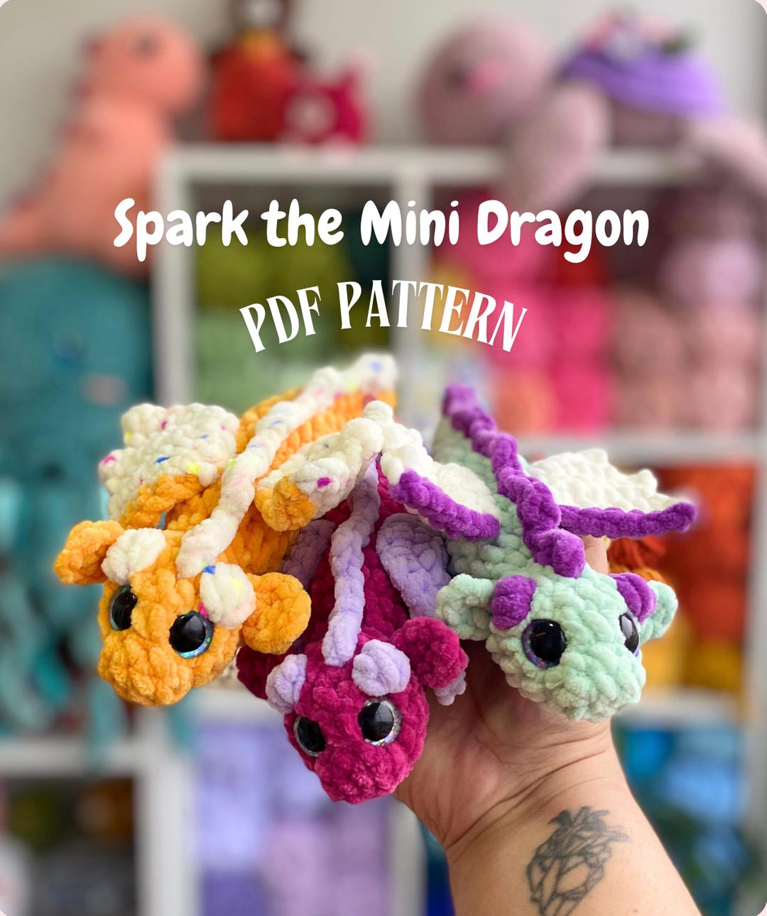 Spark the Mini Dragon Crochet Pattern, Amigurumi Easy Small Dragon - Etsy