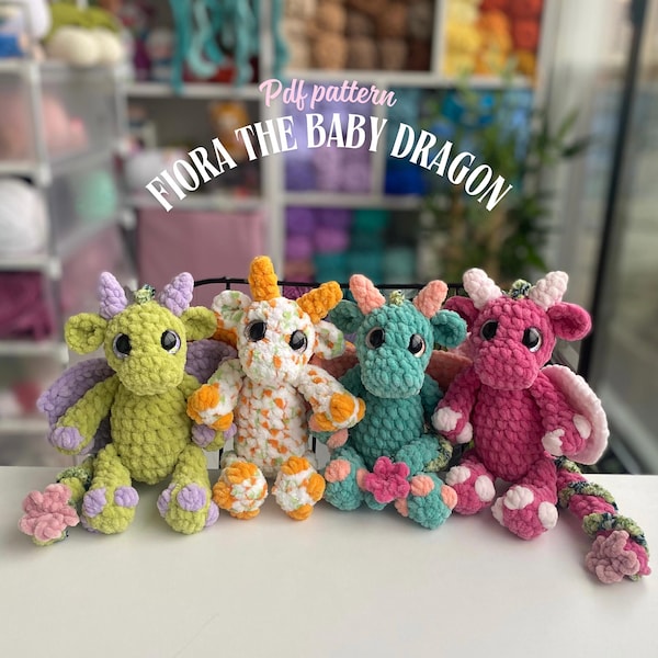 Baby Drache PDF Häkelanleitung: Amigurumi Fiora