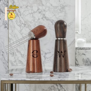 Personalized Wood Coffee Distributor,Custom Wood Espresso Coffee Stirrer,Wooden WDT Tool With Stand,Barista Tool,Best Gifts,Espresso Lovers