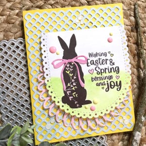 Carte de lapin en chocolat pour Pâques, carte de bénédictions de Pâques et du printemps, carte de lapin de Pâques, cartes de Pâques, carte de Pâques pastels, carte de Joyeuses Pâques